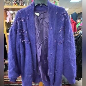 SOLD- Purple Vintage Mohair Women's Sweater